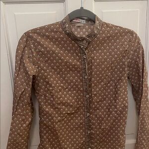 Vintage Michael Kors Brown Floral Button-Up Shirt
